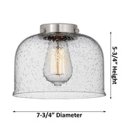 Innovations Lighting Large Bell 22in 3-Light Chandelier | Industrial Polished Nickel and Seedy Glass | Damp Location Dining Room & | Model 207-PN-G74