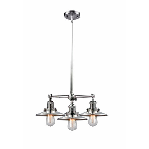 Innovations Franklin Restoration 19in 3-Light Chandelier | Traditional Polished Nickel Steel and Cast Brass Metal Shade | Dining | Model 207-PN-M1-PN-LED