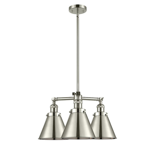 Innovations Lighting Appalachian 21in 3-Light Chandelier | Traditional Industrial Polished Nickel Steel and Cast Brass with Polished | Model 207-PN-M13-PN