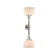 Innovations 208 Series 19in 2-Light LED Vanity Light | Industrial Brushed Satin Nickel and Matte White Cased Glass | Bathroom | Model 208-SN-G71-LED