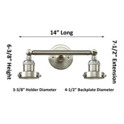 Innovations 208 Series 19in 2-Light LED Vanity Light | Industrial Brushed Satin Nickel and Matte White Cased Glass | Bathroom | Model 208-SN-G71-LED