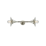 Innovations Halophane 2-Light Vanity Light | Industrial Brushed Satin Nickel and Clear Halophane Glass | Bathroom Vanity & Powder | Model 208L-SN-G2-LED