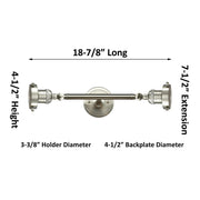 Innovations Beacon 23in 2-Light Vanity Light | Industrial Brushed Satin Nickel and Matte White Cased Glass | Bathroom Vanity | Model 208L-SN-G201-6-LED