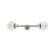 Innovations Beacon 23in 2-Light Vanity Light | Industrial Brushed Satin Nickel and Seedy Glass | Bathroom & Powder Room | Model 208L-SN-G204-6-LED