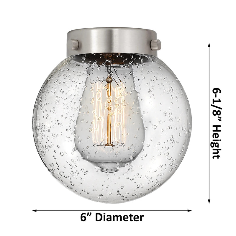 Innovations Beacon 23in 2-Light Vanity Light | Industrial Brushed Satin Nickel and Seedy Glass | Bathroom & Powder Room | Model 208L-SN-G204-6-LED