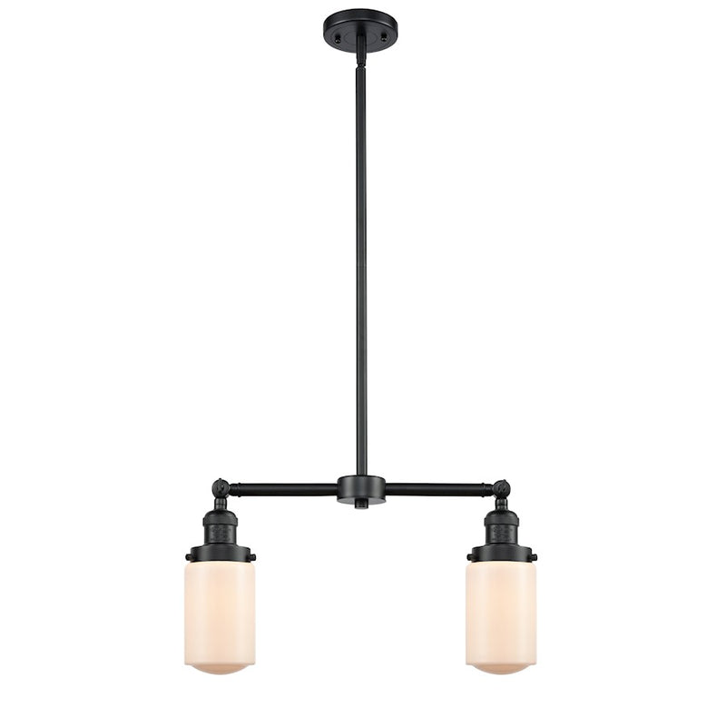 Innovations Lighting Franklin Restoration 21in 2-Light Chandelier | Traditional Oil Rubbed Bronze Steel and Matte White Frosted Glass | Model 209-OB-G311