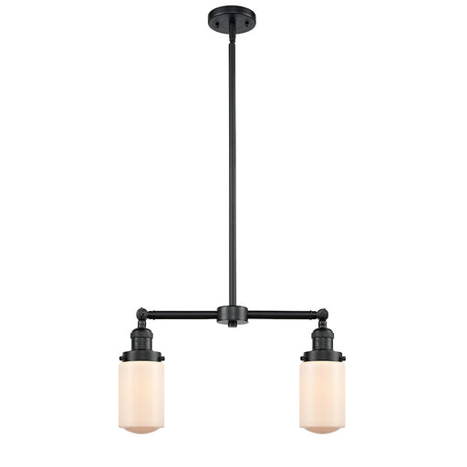 Innovations Lighting Franklin Restoration 21in 2-Light Chandelier | Traditional Oil Rubbed Bronze Steel and Matte White Frosted Glass | Model 209-OB-G311