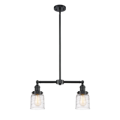 Innovations Franklin Restoration Bell 21in 2-Light LED Island Light | Traditional Farmhouse Oil Rubbed Bronze Steel and Deco Swirl | Model 209-OB-G513-LED