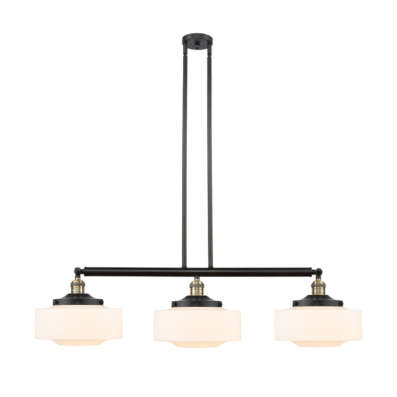 Innovations Bridgeton 44in 3-Light Island Light | Traditional Black Antique Brass and Matte White Frosted Glass | Kitchen Island & | Model 213-BAB-G691-12