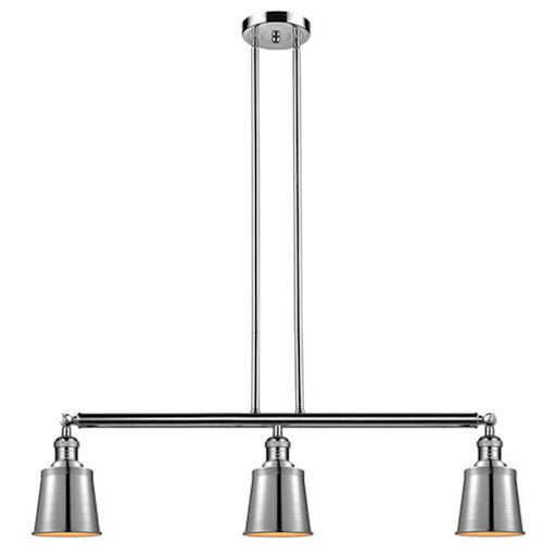 Innovations Addison 37.75in 3-Light Island Pendant | Traditional Industrial Polished Chrome Steel and Metal Shade | Kitchen Island & | Model 213-PC-M9-PC