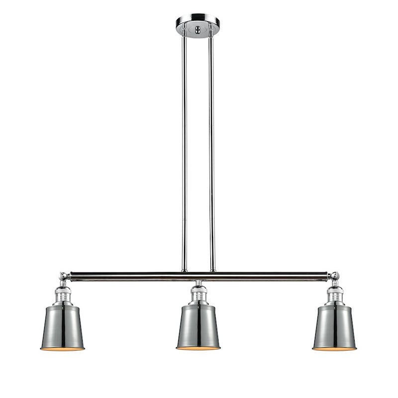 Innovations Addison 38in 3-Light Island Pendant | Traditional Polished Chrome Steel and Metal | Kitchen Island & Dining Room | Model 213-PC-M9-PC-LED