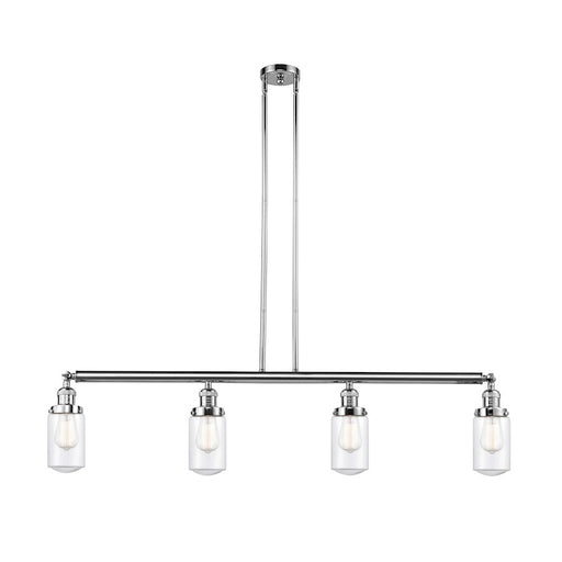 Innovations Dover 49in 4-Light Island Pendant | Traditional Polished Chrome Steel and Clear Glass | Kitchen Island & Dining Room | Model 214-PC-G312-LED