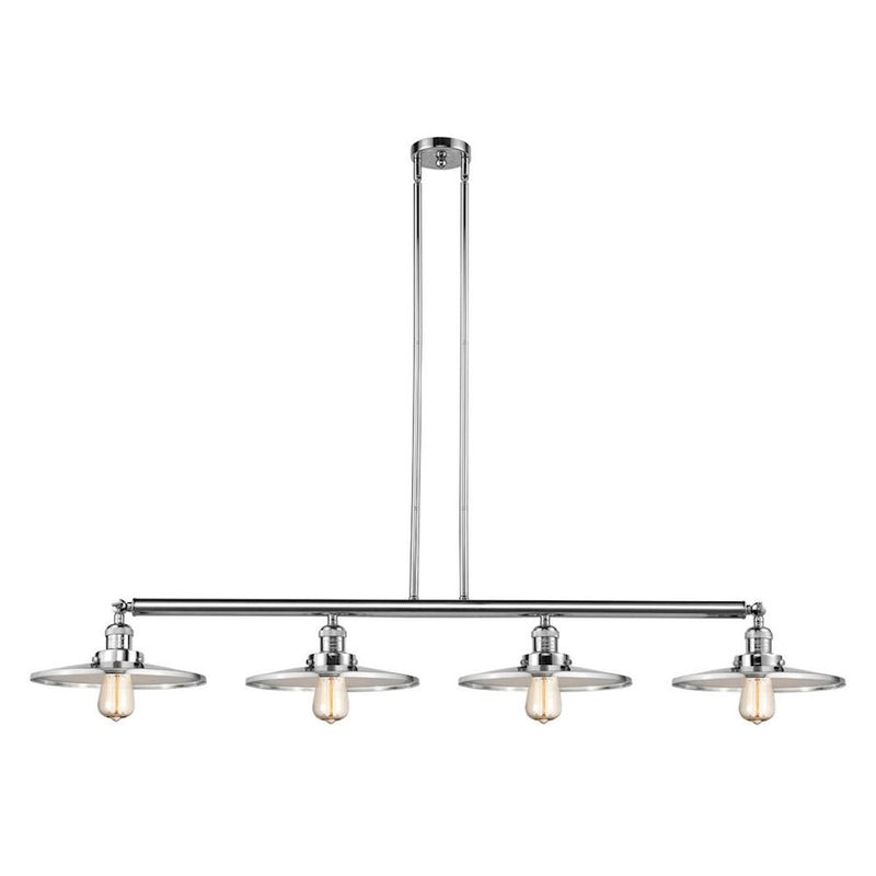 Innovations Franklin Restoration Appalachian 56.5in 4-Light LED Island Light | Traditional Industrial Polished Chrome Steel | Model 214-PC-MFR-PC-12-LED