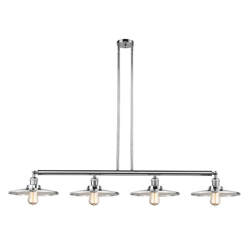 Innovations Franklin Restoration Appalachian 56.5in 4-Light LED Island Light | Traditional Industrial Polished Chrome Steel | Model 214-PC-MFR-PC-12-LED