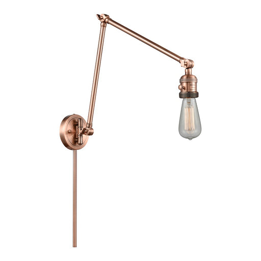 Innovations Bare Bulb 1 Light Swing Arm, Antique Copper - 238-AC