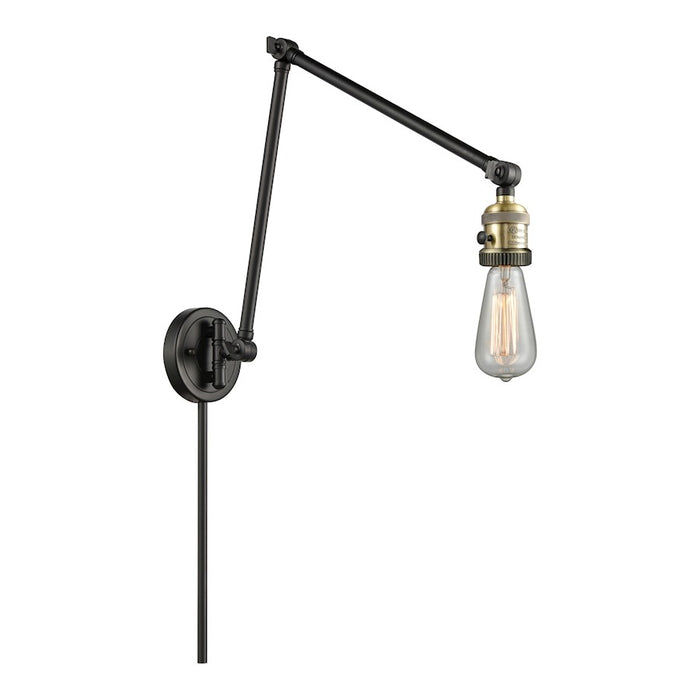 Innovations Bare Bulb 1 Light Swing Arm, Black Antique Brass - 238-BAB