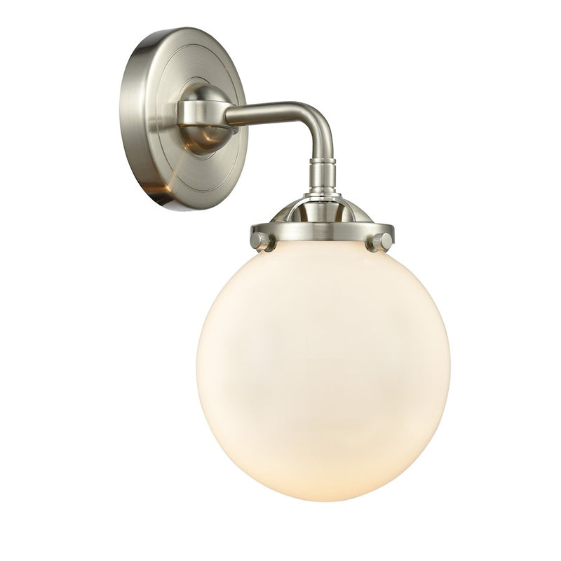 Innovations Beacon 6" Sconce, 284-1W Series, BN/GWH Globe