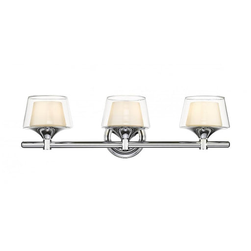 Innovations Lighting Laguna 24in 3-Light LED Bath Vanity | Retro Art Deco Polished Chrome and White Frosted Glass | Bathroom | Model 311-3W-PC-CLW-LED