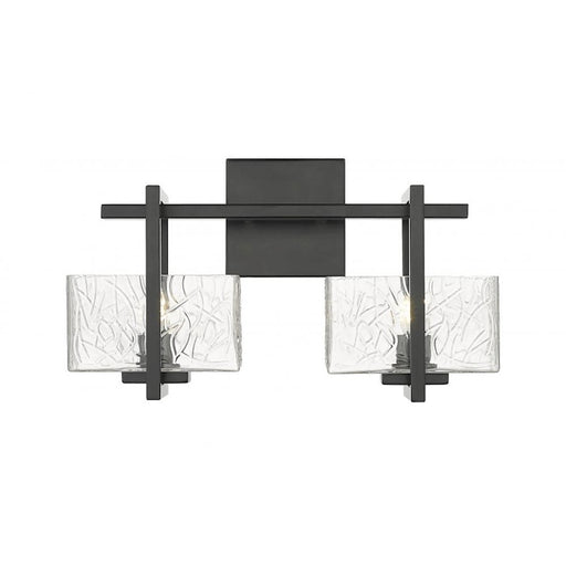 Innovations Lighting Striate 2 Light Bath Vanity Light, Black