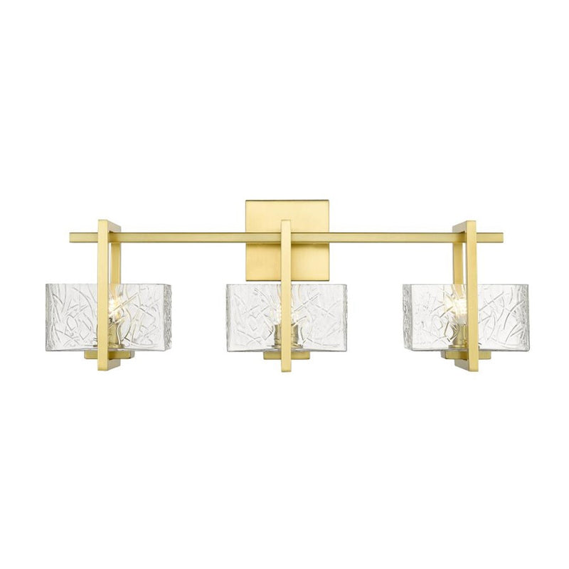 Innovations Lighting Striate 3 Light Bath Vanity, Gold