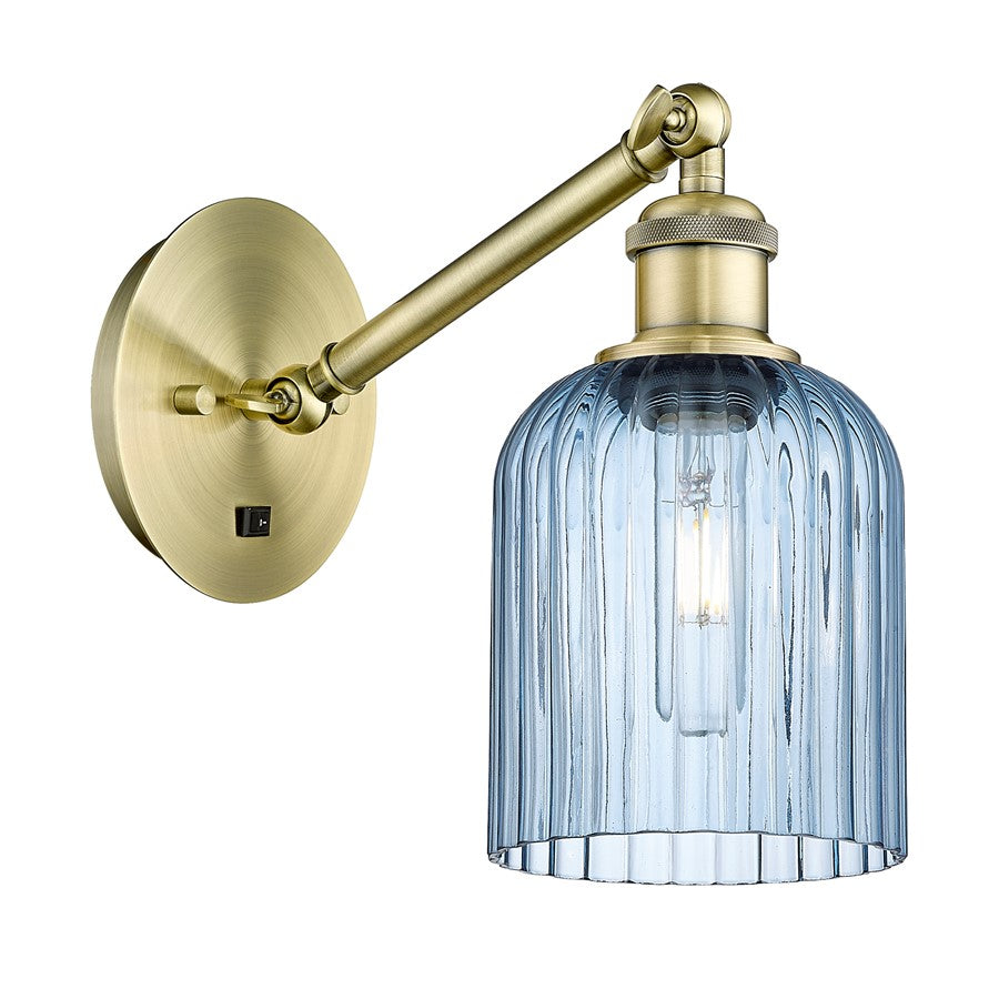 Innovations Ballston Bridal Veil 5" Sconce, Vert Arm, AB/BL - 317-1W-AB-G559-5BL