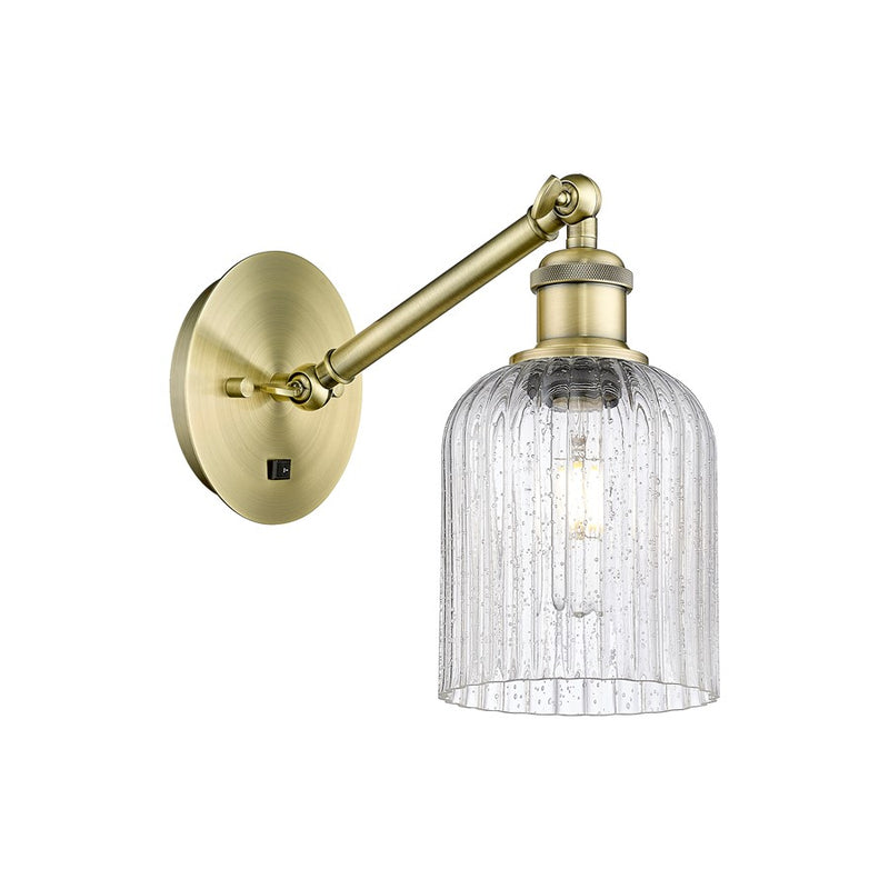 Innovations Ball Bridal Veil 5" Sconce, Vert Arm, AB/SD - 317-1W-AB-G559-5SDY