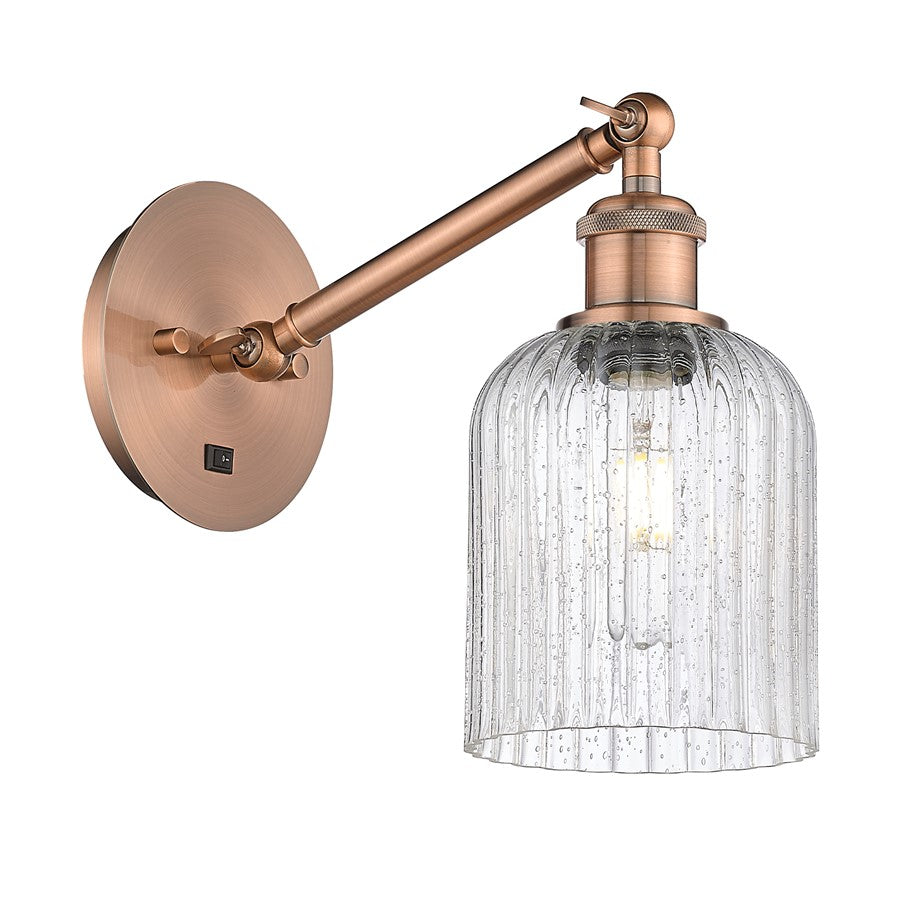 Innovations Ball Bridal Veil 5" Sconce, Vert Arm, CP/SD - 317-1W-AC-G559-5SDY