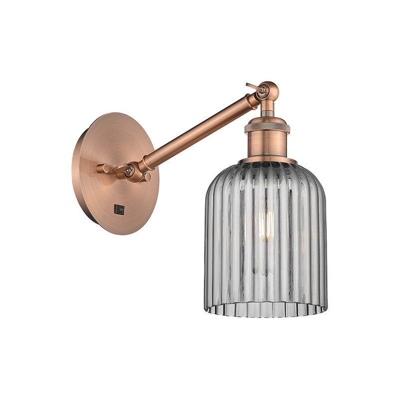 Innovations Ballston Bridal Veil 5" Sconce, Vert Arm, CP/SM - 317-1W-AC-G559-5SM
