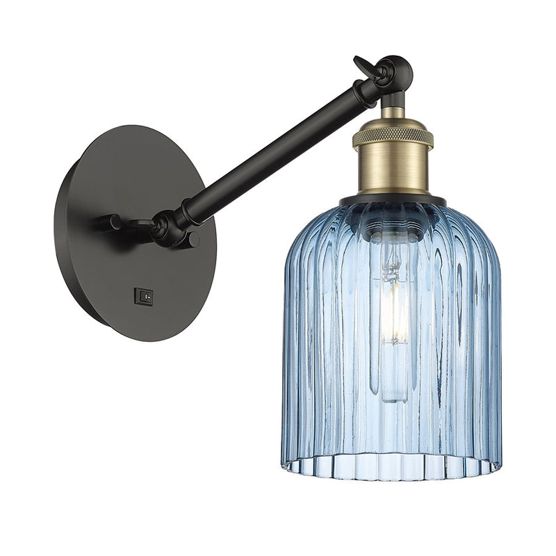 Innovations Ball Bridal Veil 5" Sconce, Vert Arm, BLB/BL - 317-1W-BAB-G559-5BL