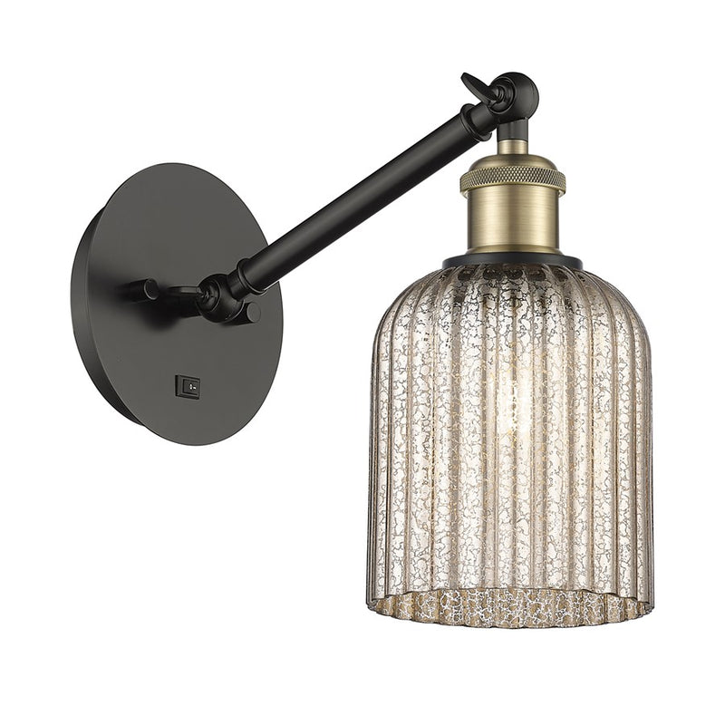 Innovations Ball Bridal Veil 5" Sconce, Vert Arm, BLB/MC - 317-1W-BAB-G559-5ME