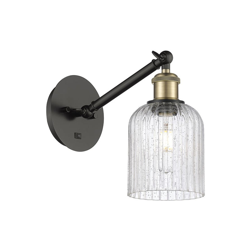Innovations Ball Bridal Veil 5" Sconce, Vert Arm, BLB/SD - 317-1W-BAB-G559-5SDY