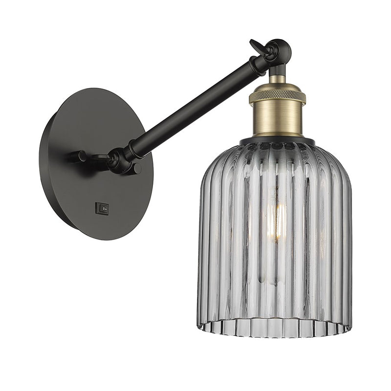 Innovations Ball Bridal Veil 5" Sconce, Vert Arm, BLB/SM - 317-1W-BAB-G559-5SM
