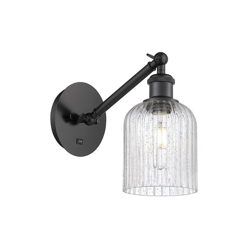 Innovations Ball Bridal Veil 5" Sconce, Vert Arm, BK/SD - 317-1W-BK-G559-5SDY