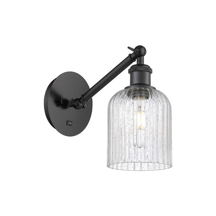 Innovations Ball Bridal Veil 5" Sconce, Vert Arm, BK/SD - 317-1W-BK-G559-5SDY