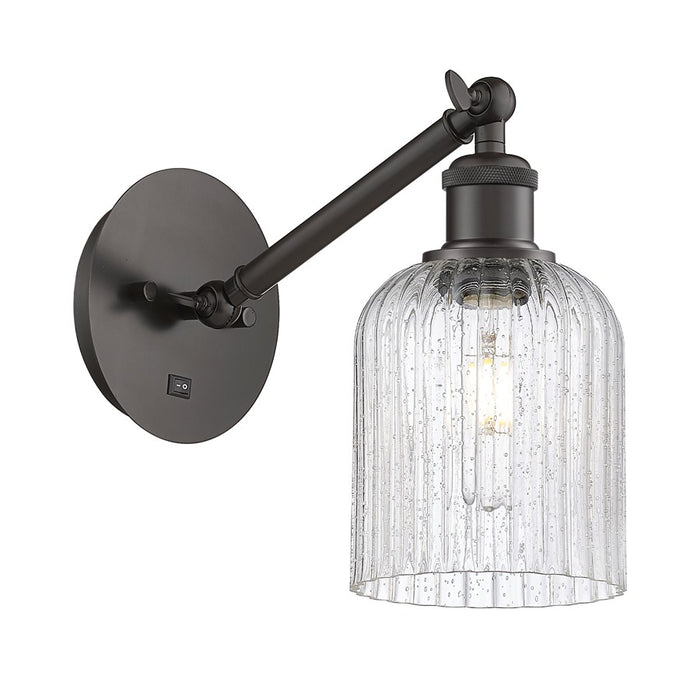 Innovations Ball Bridal Veil 5" Sconce, Vert Arm, BZ/SD - 317-1W-OB-G559-5SDY