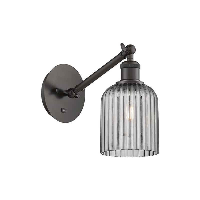 Innovations Ballston Bridal Veil 5" Sconce, Vert Arm, BZ/SM - 317-1W-OB-G559-5SM