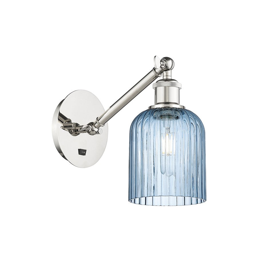 Innovations Ballston Bridal Veil 5" Sconce, Vert Arm, PN/BL - 317-1W-PN-G559-5BL