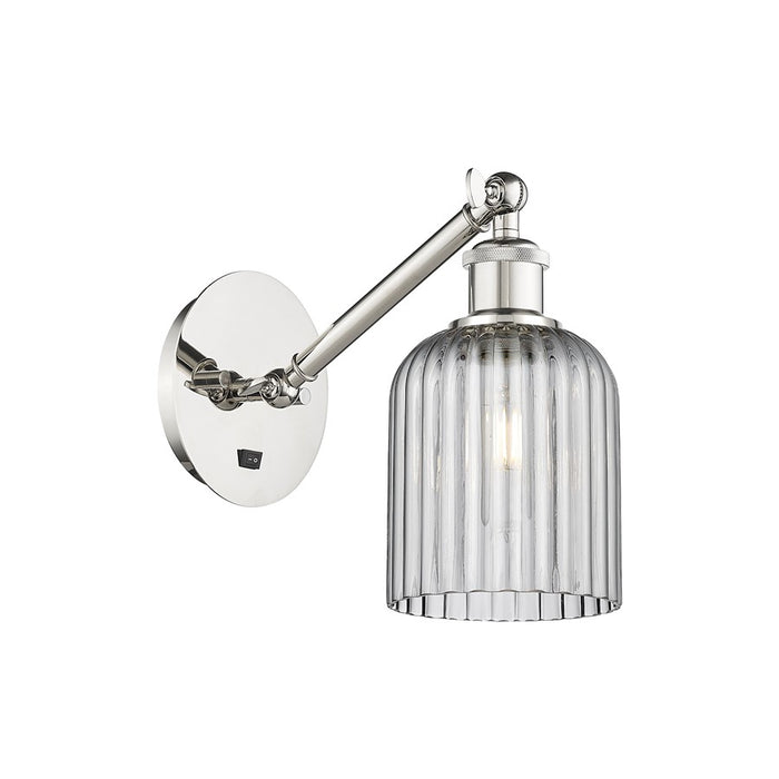 Innovations Ballston Bridal Veil 5" Sconce, Vert Arm, PN/SM - 317-1W-PN-G559-5SM