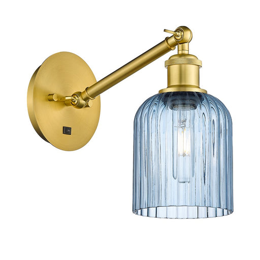 Innovations Ballston Bridal Veil 5" Sconce, Vert Arm, GD/BL - 317-1W-SG-G559-5BL