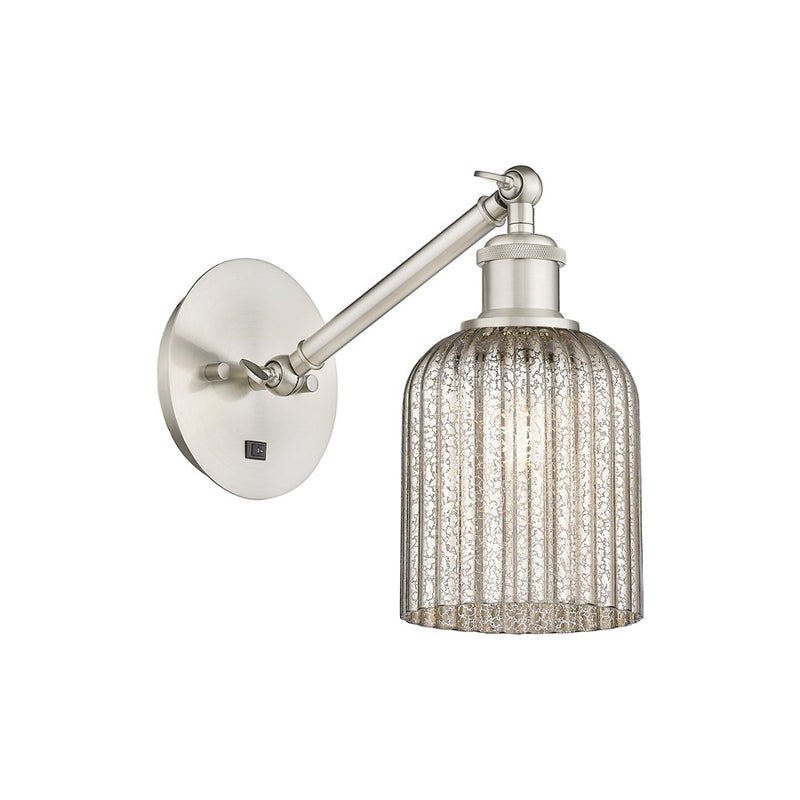 Innovations Ballston Bridal Veil 5" Sconce, Vert Arm, SN/MC - 317-1W-SN-G559-5ME