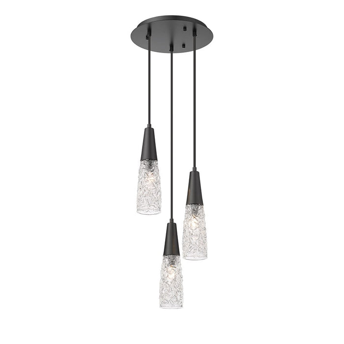 Innovations Amherst Brook 3Lt 10" Cord Multi Pendant, BK/CL - 322-3P-BK-G322-3CL