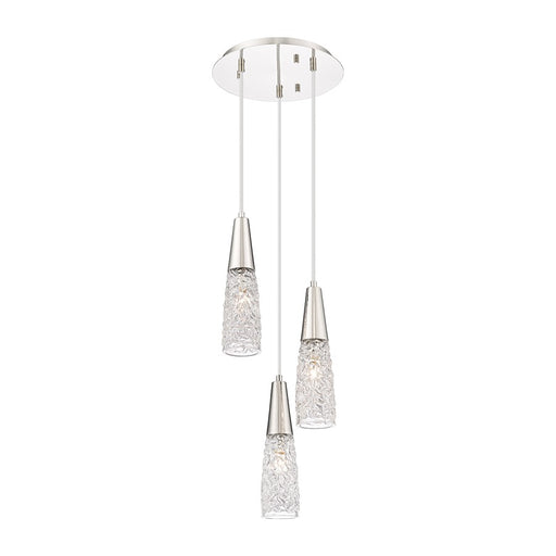 Innovations Amherst Brook 3Lt 10" Cord Multi Pendant, PN/CL - 322-3P-PN-G322-3CL