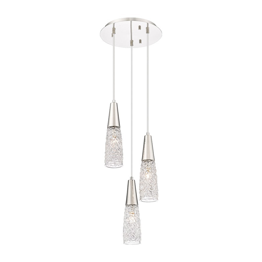 Innovations Amherst Brook 3Lt 10" Cord Multi Pendant, PN/CL - 322-3P-PN-G322-3CL