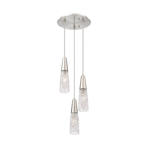 Innovations Amherst Brook 3Lt 10" Cord Multi Pendant, SN/CL - 322-3P-SN-G322-3CL