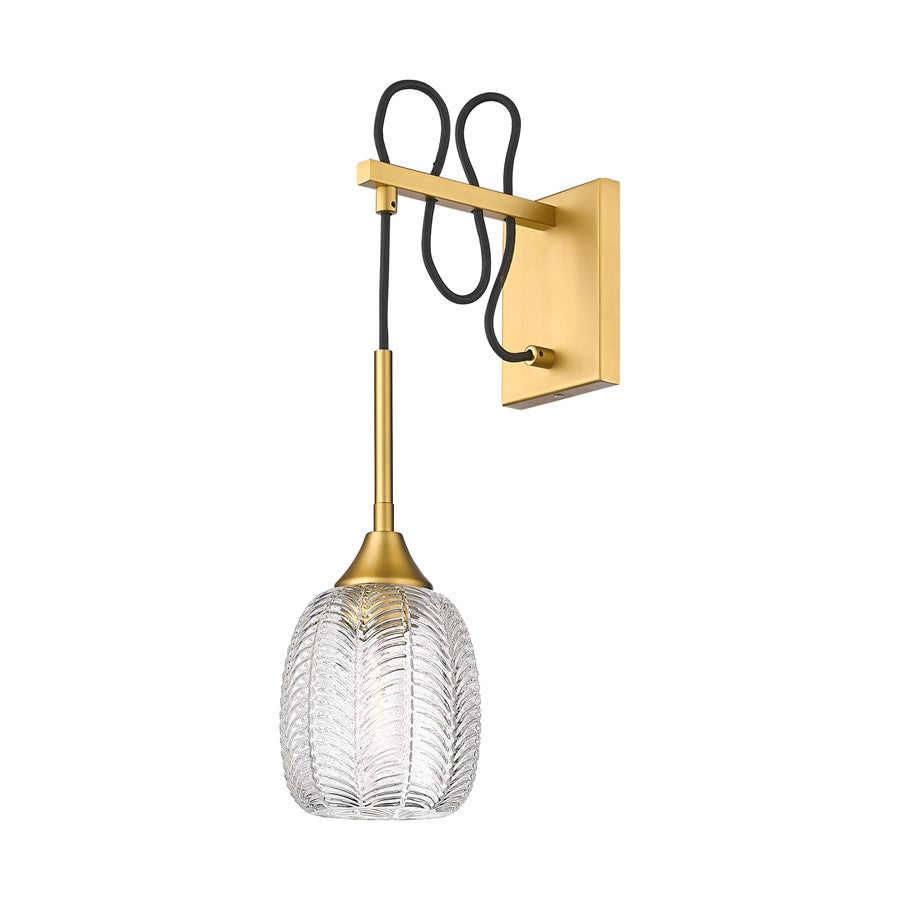 Innovations Berkshire 1Lt 5.5" Sconce, Brushed Brass - 323-1W-BB-G323-5CL