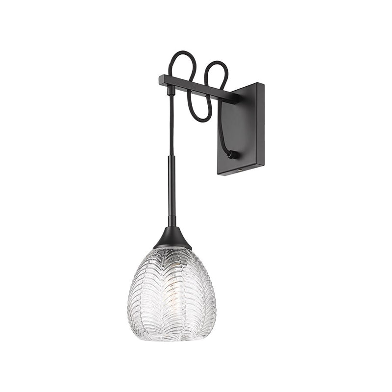 Innovations Berkshire 1Lt 6" Sconce, Matte Black - 323-1W-BK-G323-6CL