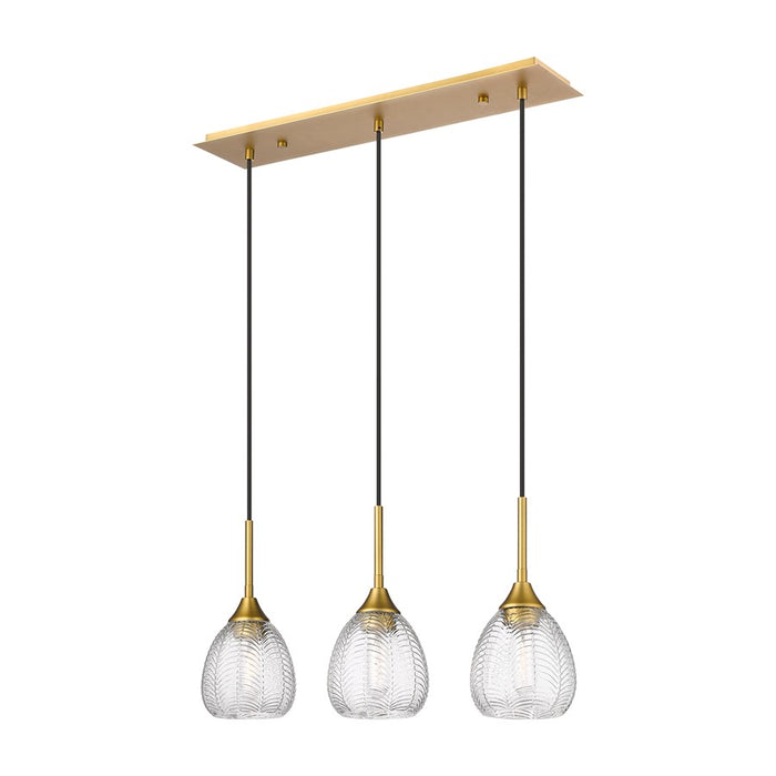 Innovations Berkshire 3Lt 27" Cord Hung Island Light, Brass - 323-3I-BB-G323-6CL