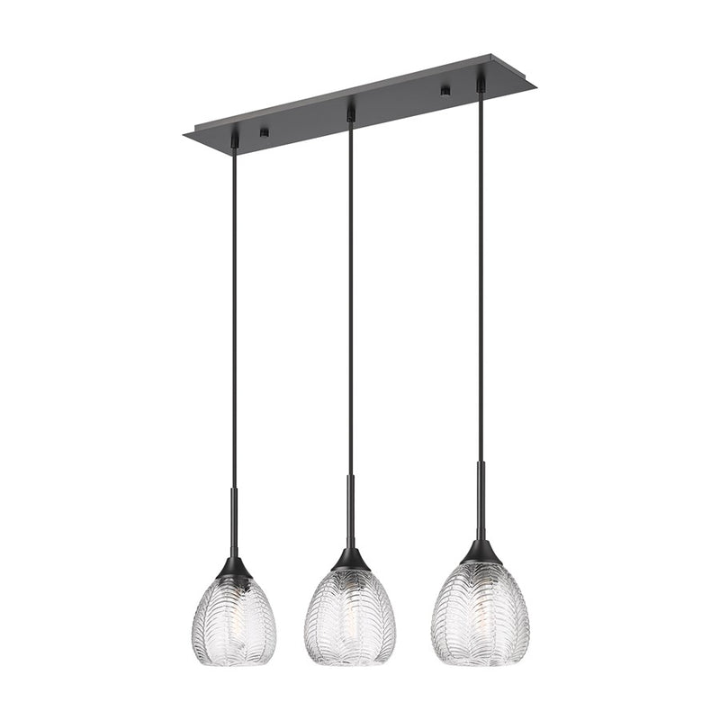 Innovations Berkshire 3Lt 27" Cord Hung Island Light, Black - 323-3I-BK-G323-6CL