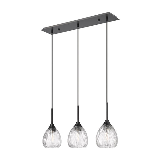 Innovations Berkshire 3Lt 27" Cord Hung Island Light, Black - 323-3I-BK-G323-6CL