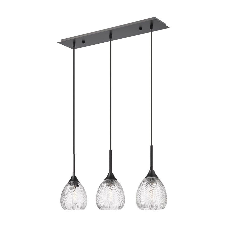 Innovations Berkshire 3Lt 27" Cord Hung Island Light, Black - 323-3I-BK-G323-6CL